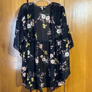 Floral Sheer Kimono Cardigan Large